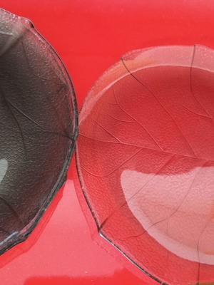 Plates used, set of 5 leaf design