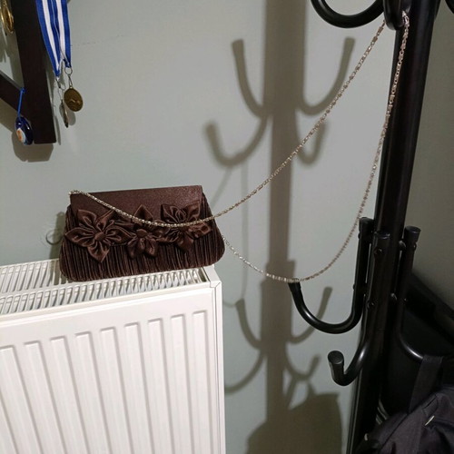 Velvet brown shoulder bag like new with two carrying options