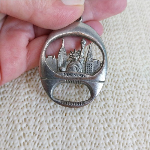 Vintage New York Keychain Bottle Opener used