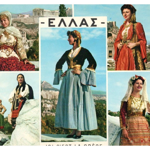 Collectible postcards used, pack of 10, 1970-80