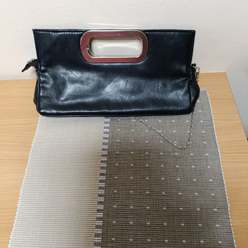 Women's shoulder bag black with chain like new