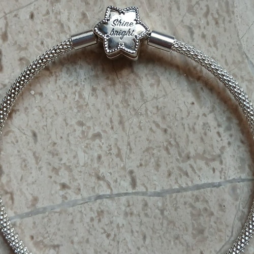 Pandora Moments Bright Snowflake mesh bracelet silver new