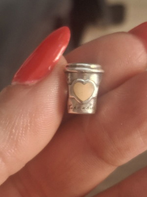 Pandora Charm used, take a break coffee time silver