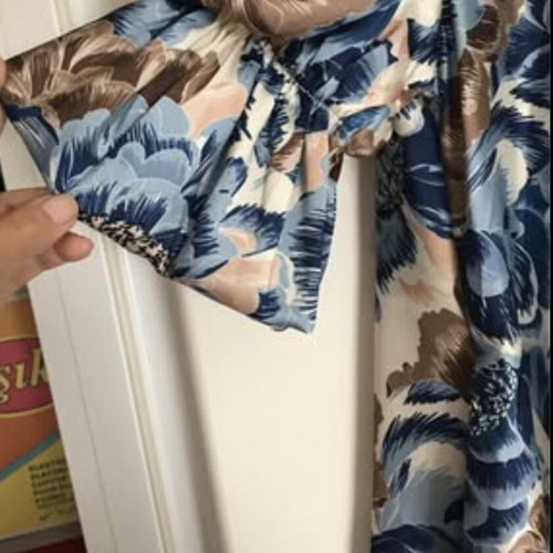 Satin shirt new with ruffle design, size M