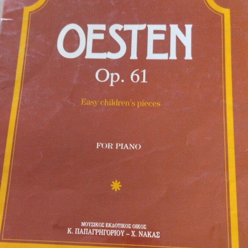 Oesten Op. 61 piano sheet music book used, Greek