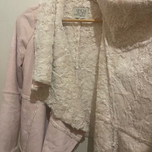 Pink mouton jacket with fur like new