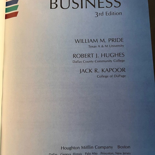 Business Pride Hughes Kapoor 3rd Edition used English book