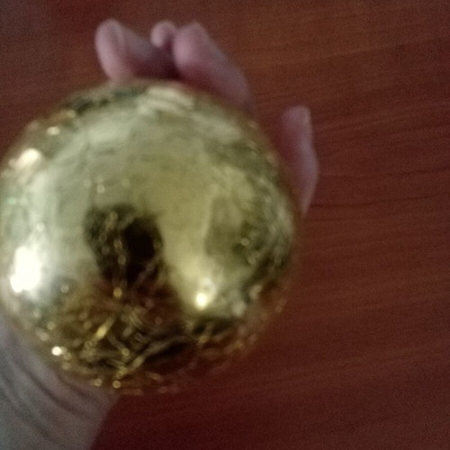 Christmas ball crackle gold, heavy, new