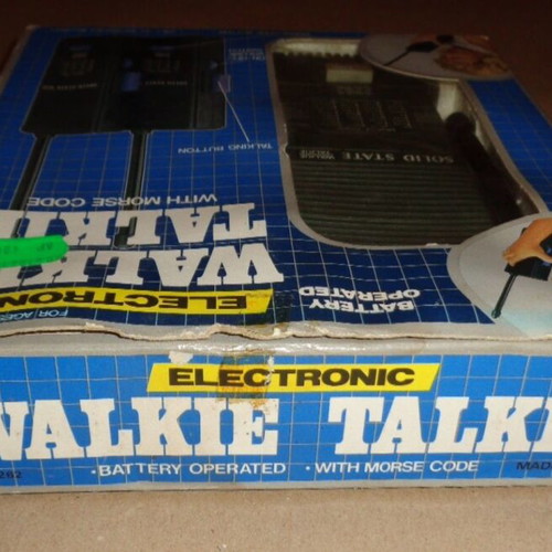 Electronic Solid State Walkie Talkie set of 2 new vintage gadgets
