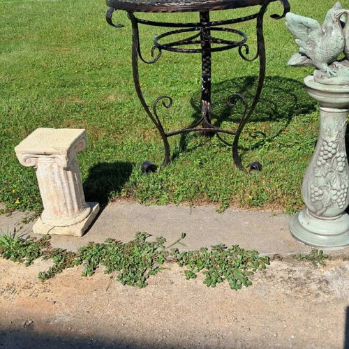 Garden table wrought iron new, handmade with copper patina