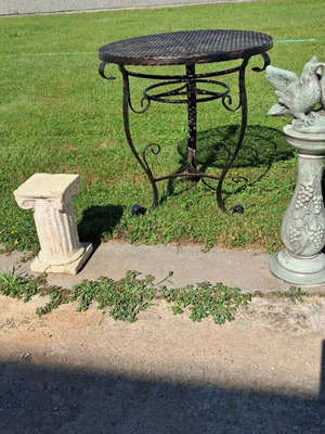 Garden table wrought iron new, handmade with copper patina