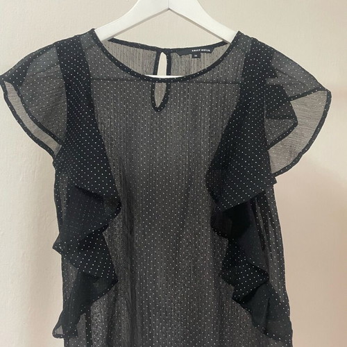 Seet-through blouse new, black, size XS