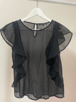 Seet-through blouse new, black, size XS