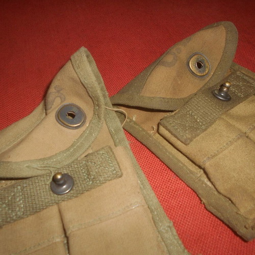 Cannabis waist pouches U.S. Army 1944 used, set of 2