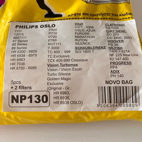 Vacuum cleaner bags new, 4 pieces with 2 filters