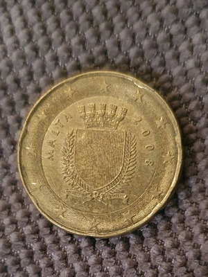 Νόμισμα 20 λεπτών ευρώ μεταχειρισμένο από τη Μάλτα με σύμβολο F