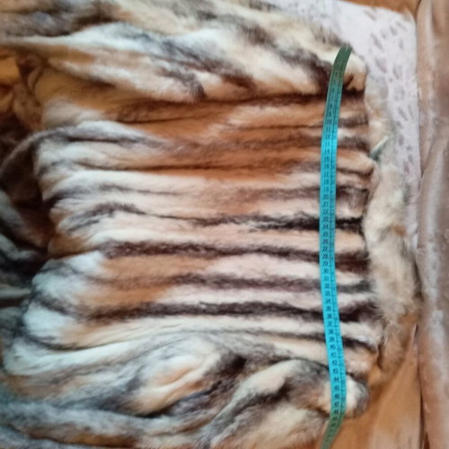 Vintage natural fur like new, gray and beige