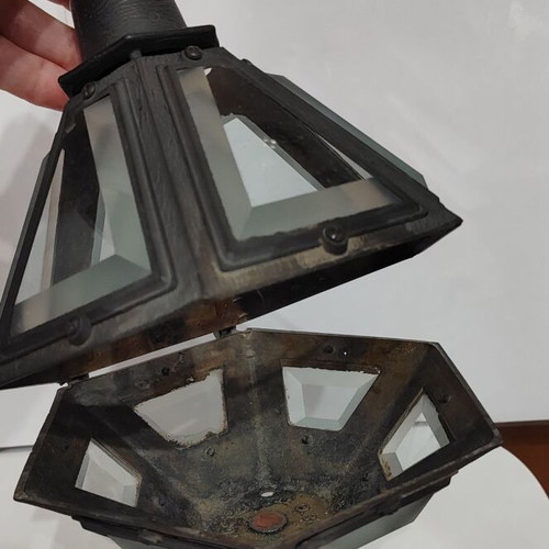 Gothic style candle lamp used with crystal and cast iron