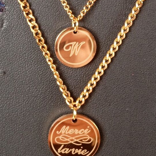 Three-layer modern gold-tone steel necklace