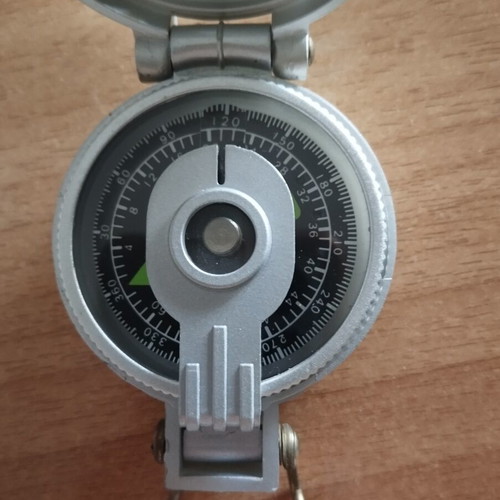 Military Type Compass like new with plastic cover, ideal for hiking