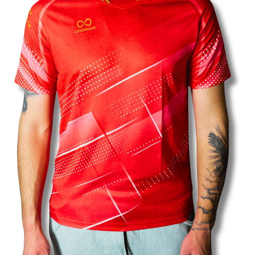 Legendary T-shirt red design 100% polyester new