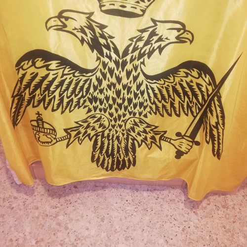 Flag Double-Headed Eagle Byzantium AEK used, large 1.2x1 m