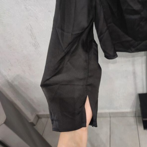 Paranoia black satin blouse new with tags, small size
