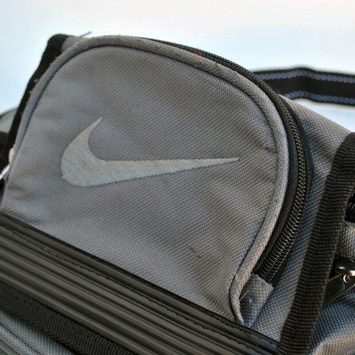 Waist Bag Used Grey and Black Nylon Polyester