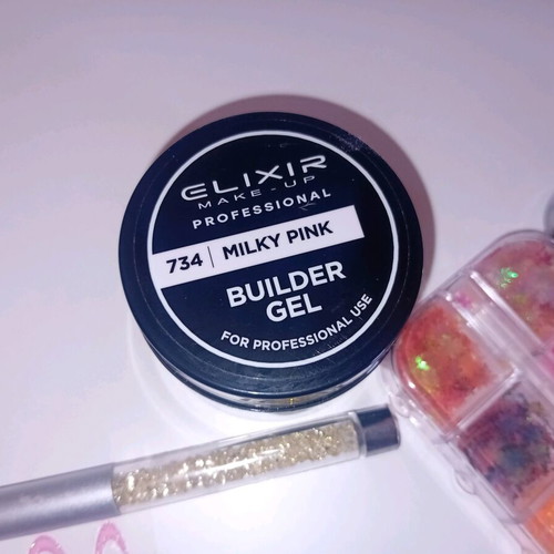 Manicure gel for builder nails and stickers like new