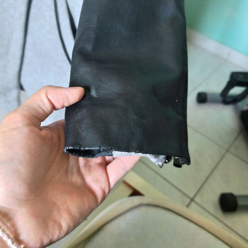 Bershka gray coat used with leather wear on zippers and sleeves