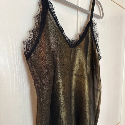 Summer ranta shirt in black-gold with black lace, size M-L