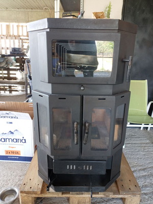 Wood Stove with Separate Oven used, 1 Meter Height and 60 cm Width