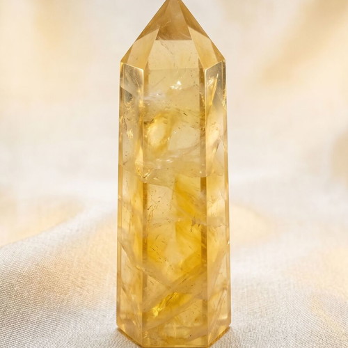 Yellow Fluorite Crystal Obelisk Tower like new