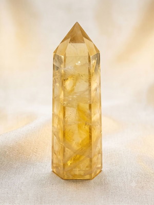 Yellow Fluorite Crystal Obelisk Tower like new