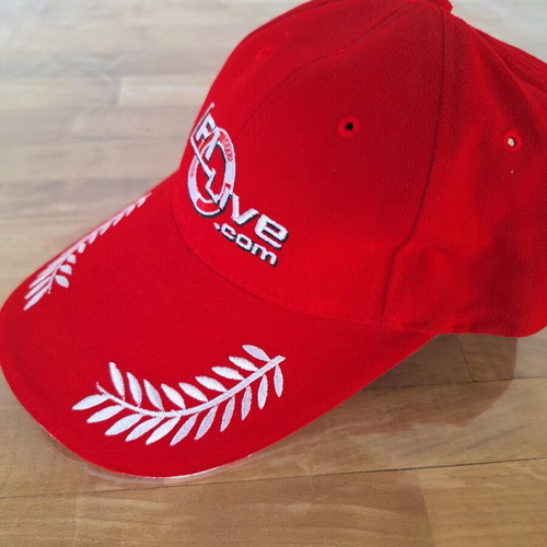 F1-Live.com vintage red baseball cap with laurel embroidery