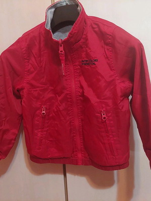Benetton reversible jacket red with grey for 3 years like new