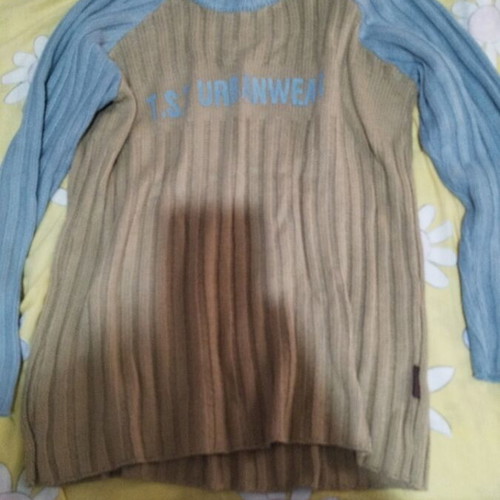 Tassotti wool sweater like new, blue and brown, size M
