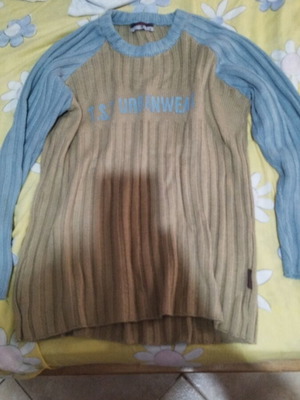 Tassotti wool sweater like new, blue and brown, size M