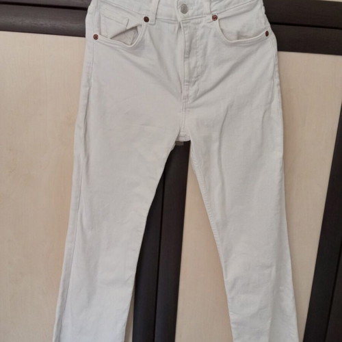 Zara Z1975 White High-Rise Cropped Flare Jeans used