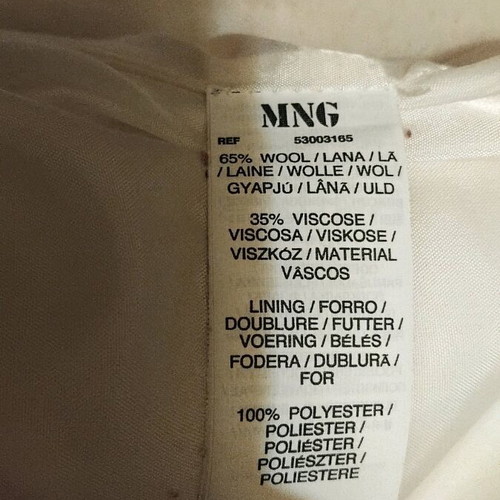 Mango white coat like new, size L