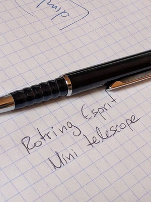 Rotring pen small blue used with telescopic opening