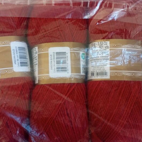 Alize Angora Gold knitting yarn terracotta color, pack of 5 skeins new