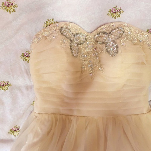 Short dress with rhinestones and tulle new, size S