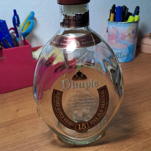 Dimple whisky bottle empty used
