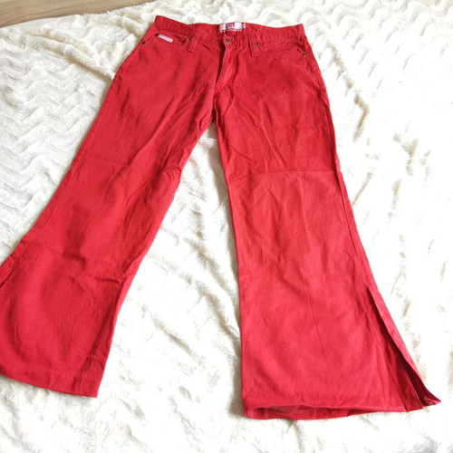 Modern women's red Charleston pants like new, cotton, size XL 42 14