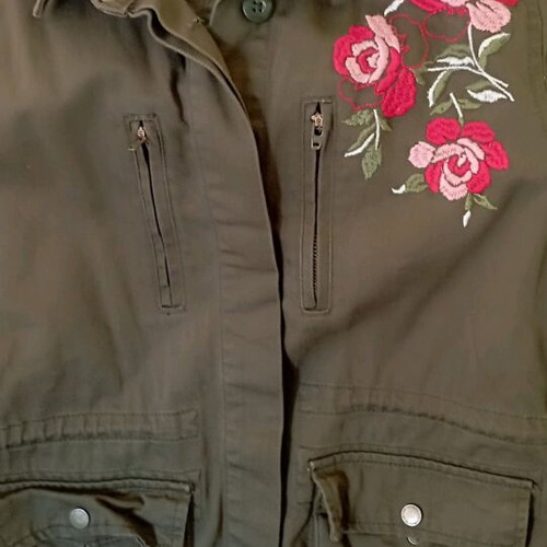 Clockhouse khaki jacket medium like new with waist drawstring