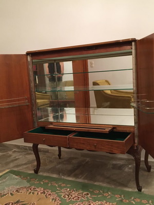 Antique living room set used with carved cabinet and tables