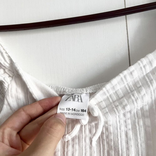 Zara white summer dress for girls aged 13-14 used