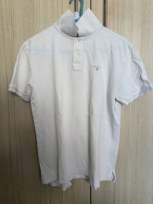 Barbour Polo shirt white used, large, fits medium