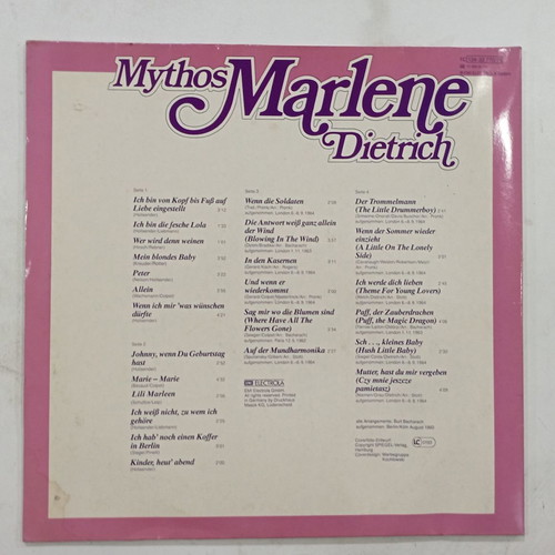 Mythos Marlene Dietrich vinyl used, double LP album